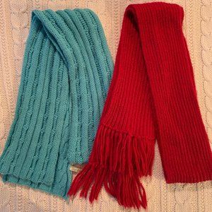 Pair of Scarves - Aqua and Pink